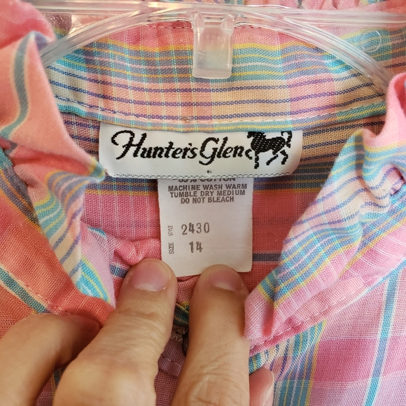 Vintage Hunter's Glen Pink Plaid Top - Picture 5 of 11